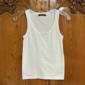 Elysewalker Cotton/Nylon/Silk Blend White Tank Top